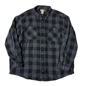 Duluth Trading Heavy Flannel Buffalo Plaid Shacket Shirt Jacket Men’s 2XL Tall